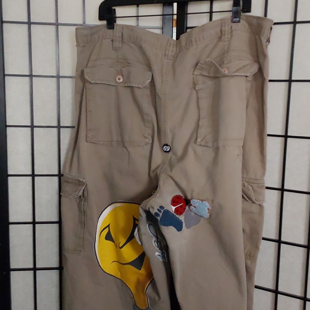 Upcycled Jordan Craig Multicolor Artistic Cargo Shorts - Picture 3 of 3